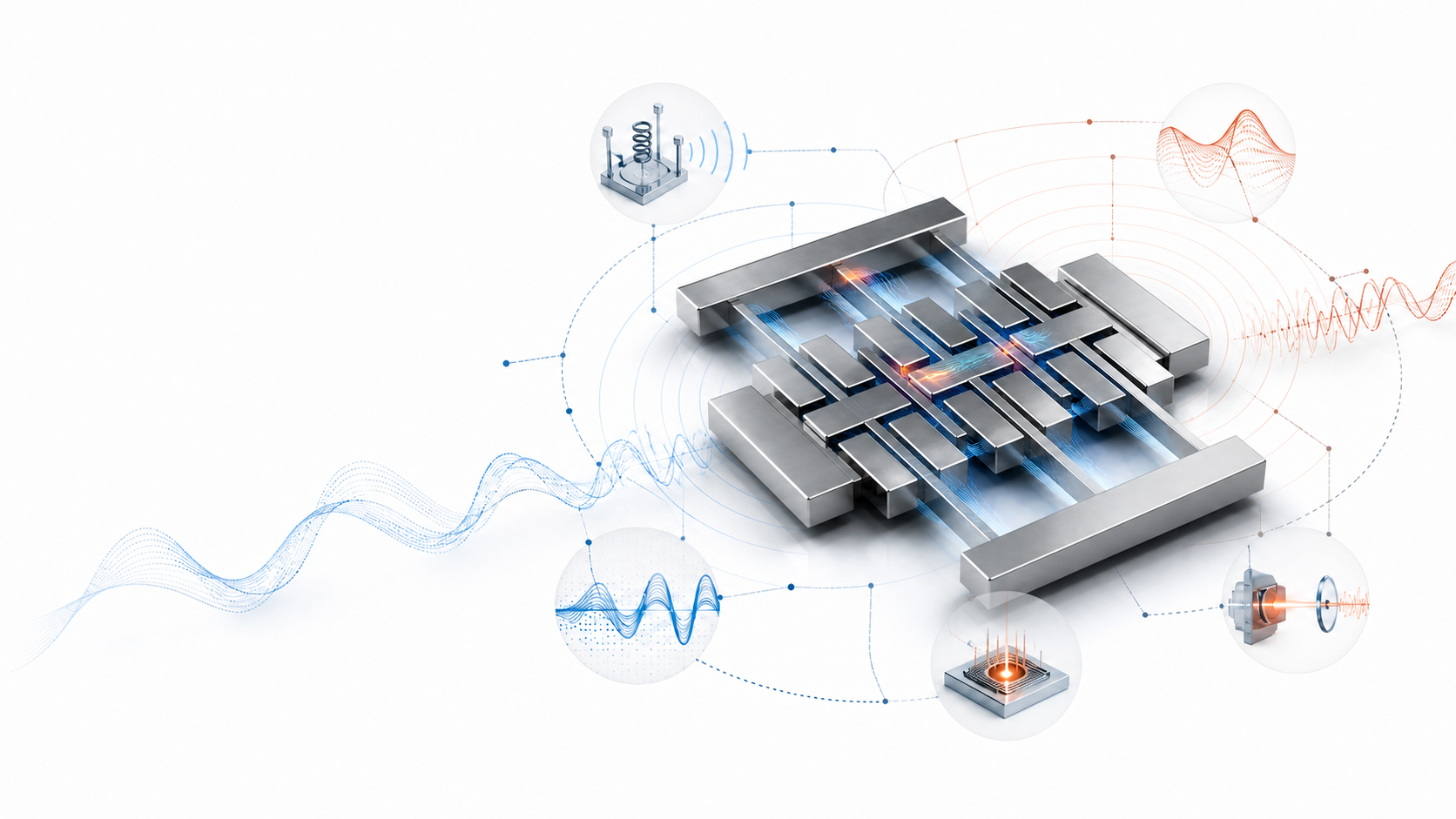 Triple MEMS resonator integrated with a coupled nonlinear dynamics network